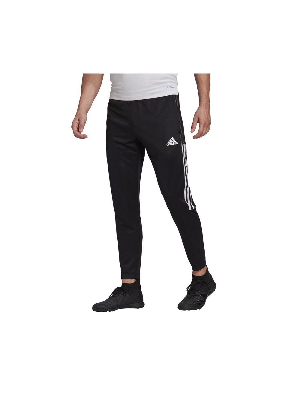 Essentials Warm-Up Tapered 3-Stripes Track Pants - Black